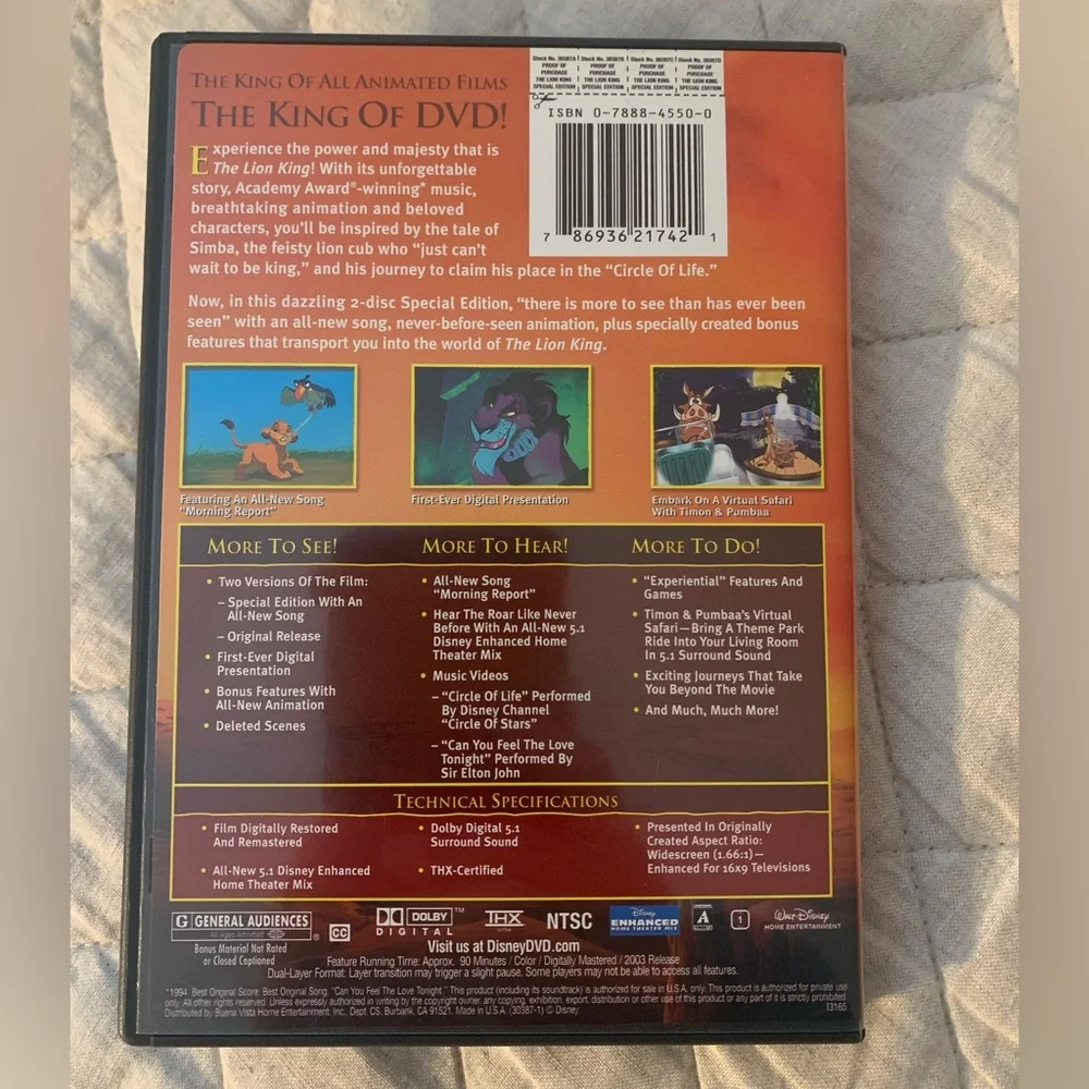 Lion King DVD Platinum edition - Picture 4 of 4